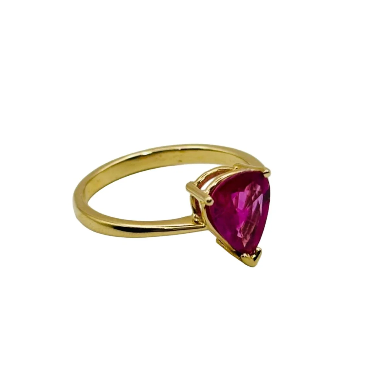 Solitaire ring in yellow gold and rubies - Image 3