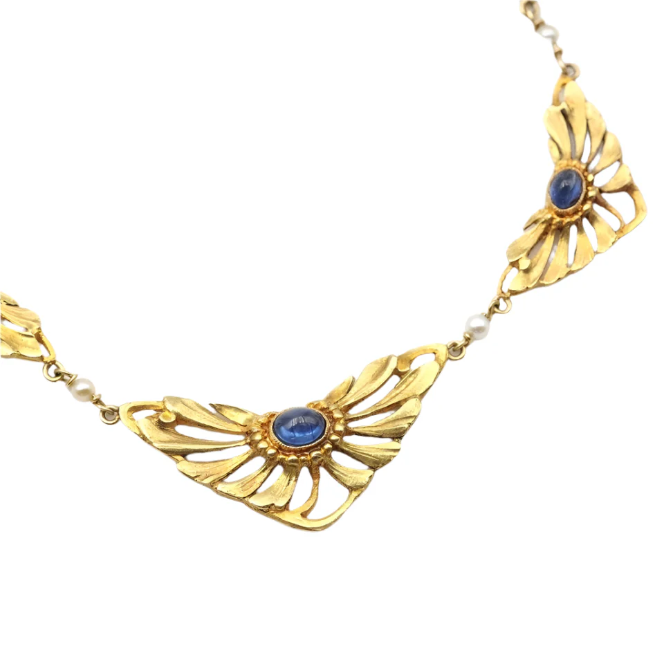 Necklace at yellow gold and sapphires - Image 5