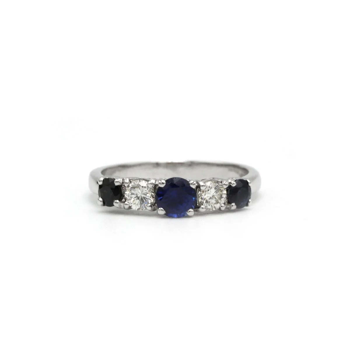 Ring - Platinum, Diamonds & Sapphire