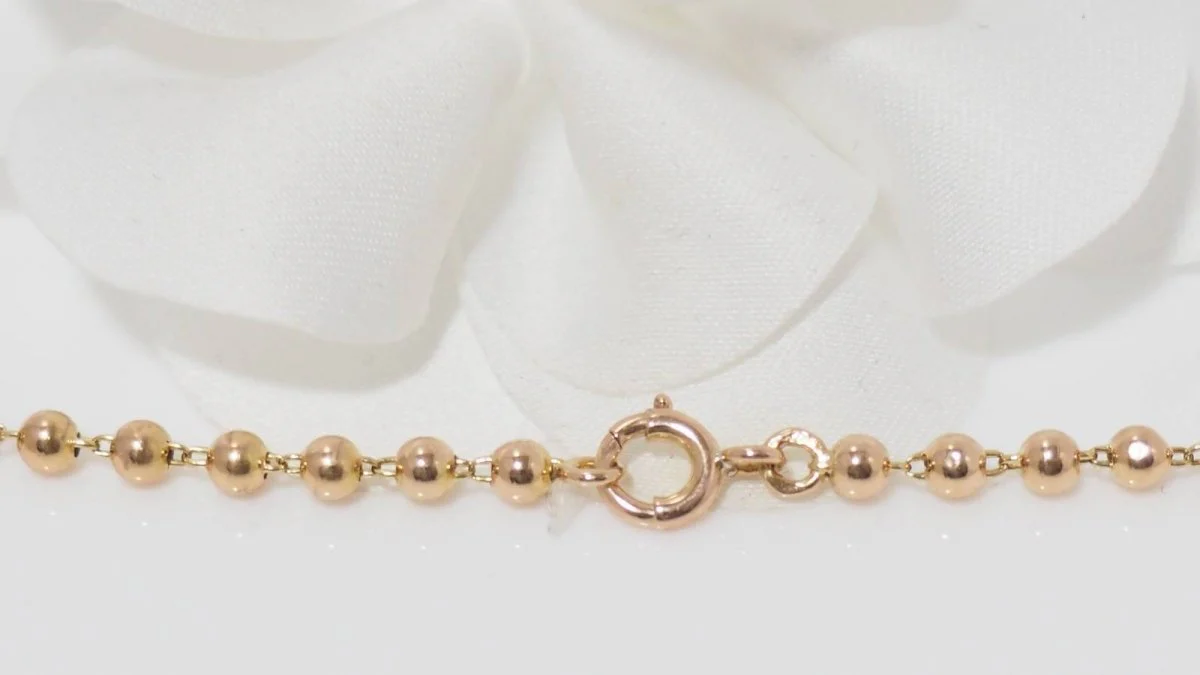 Falling Marseille balls necklace in pink gold  - Image 4