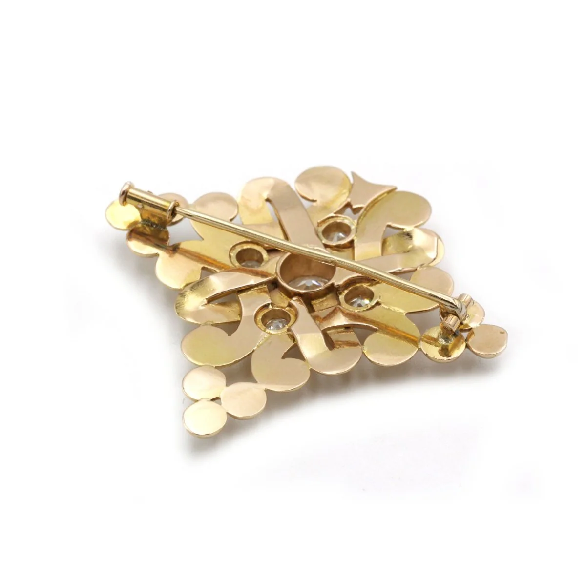 Brooch at yellow gold and diamonds - Image 2