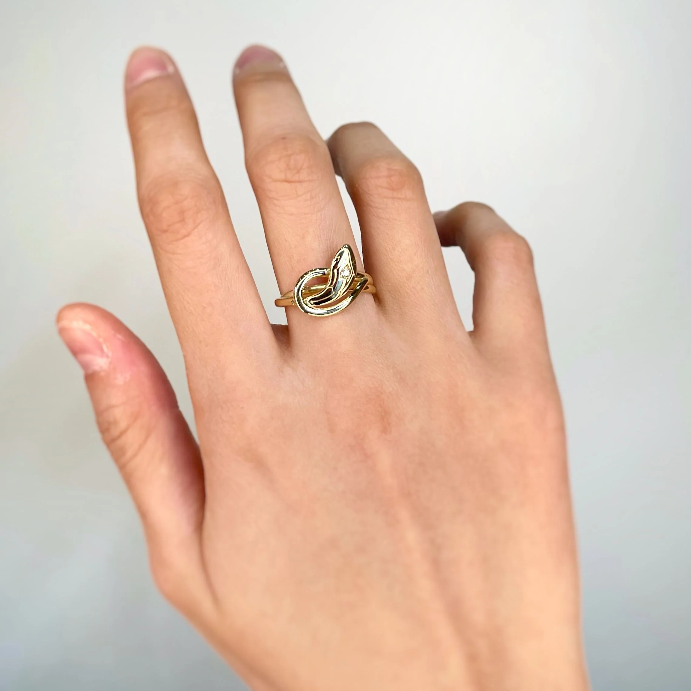Ring Snake - Gold & diamond - Image 4