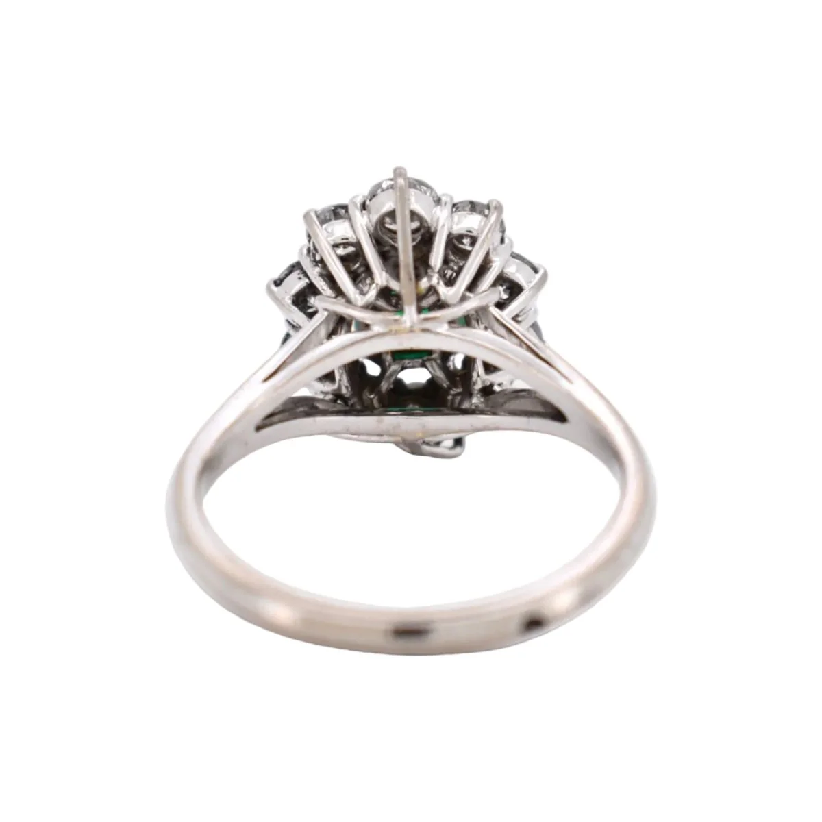 Marguerite Ring in White gold, Emerald and Diamonds - Image 4