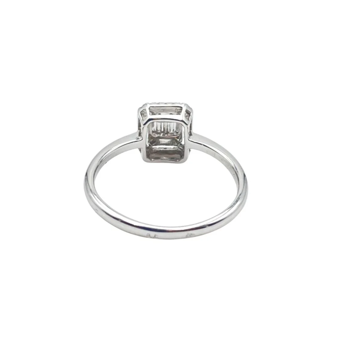 Solitaire ring in white gold and diamonds - Image 4