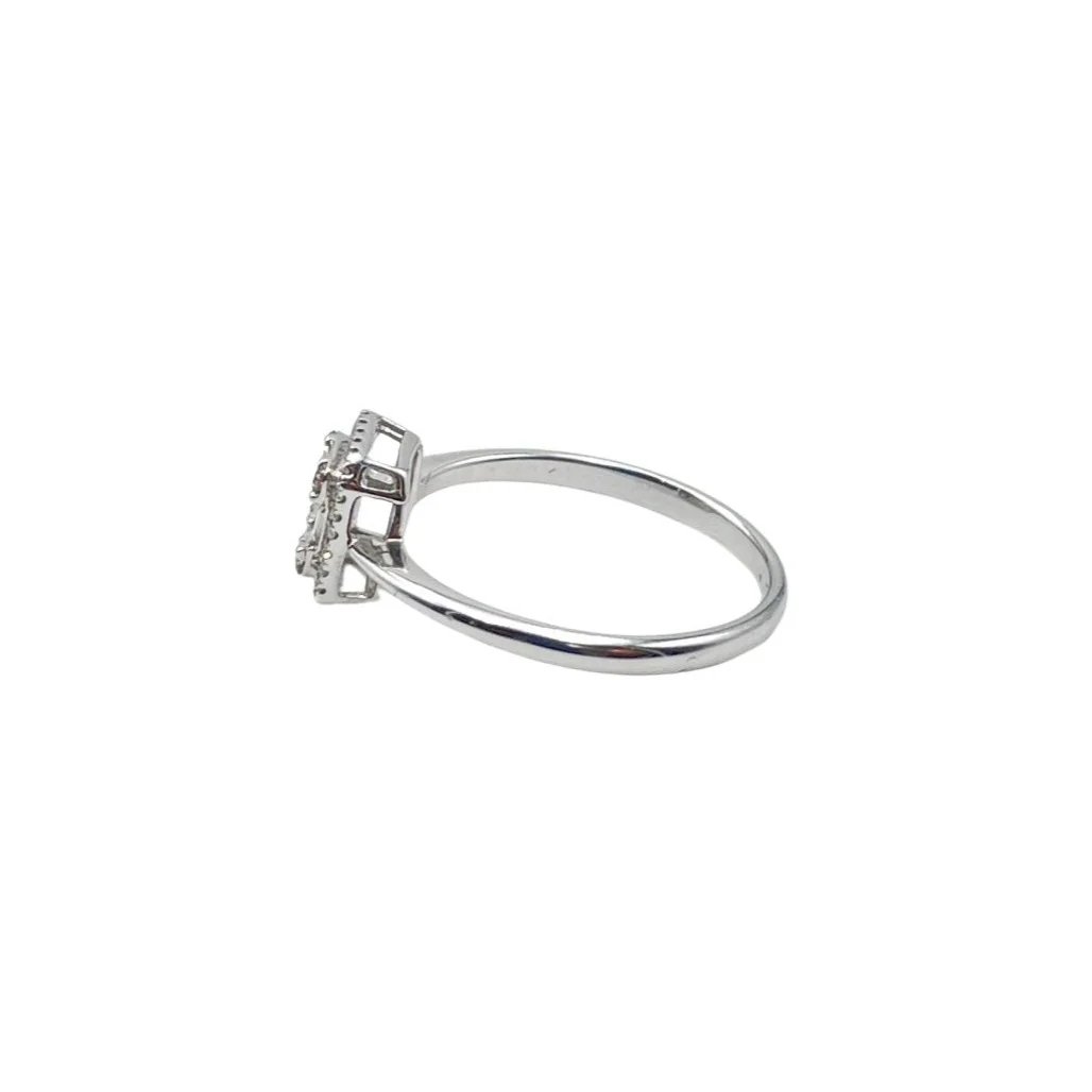 Solitaire ring in white gold and diamonds - Image 5