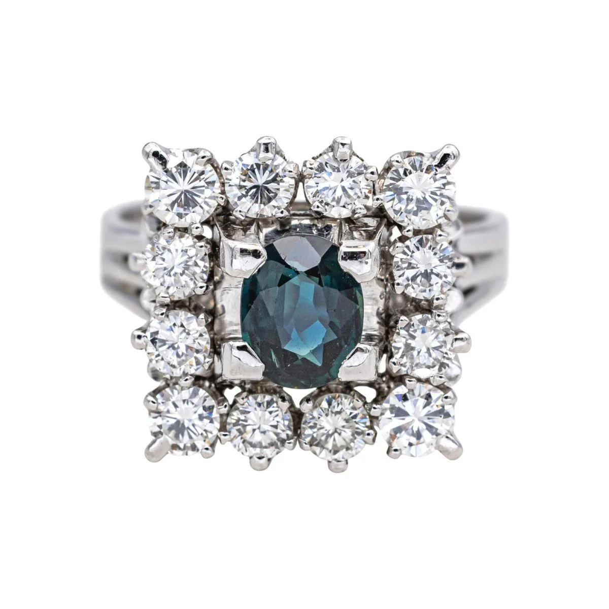 Ring Surroundings in white gold, sapphire and diamonds