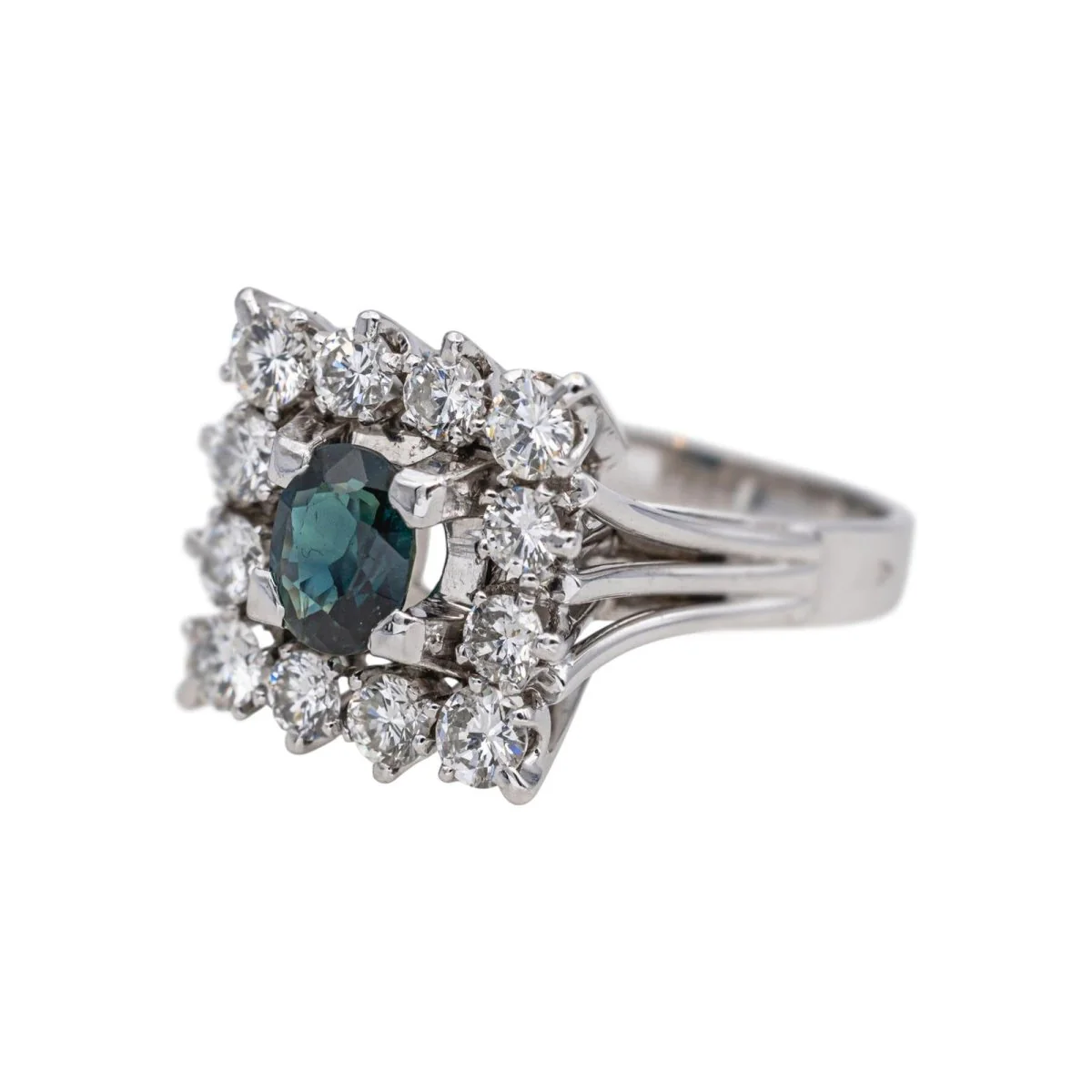 Ring Surroundings in white gold, sapphire and diamonds - Image 3