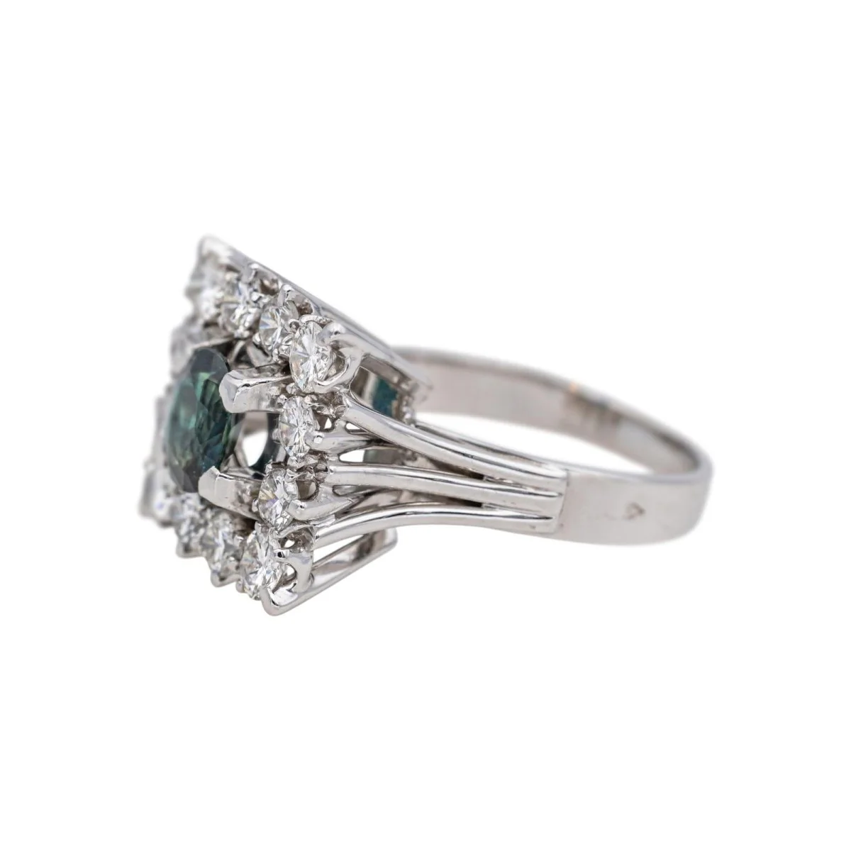 Ring Surroundings in white gold, sapphire and diamonds - Image 4