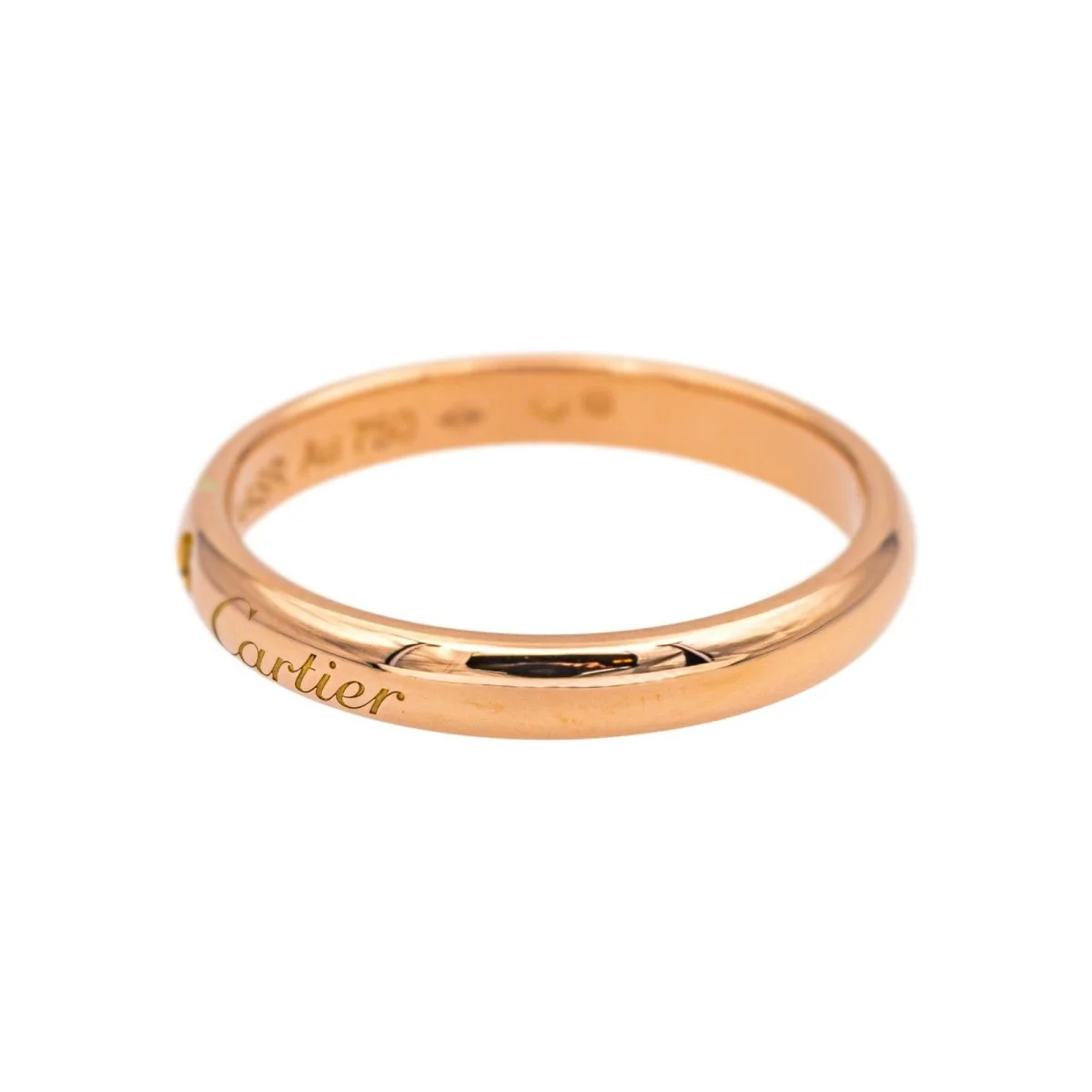 Wedding band ring CARTIER "Wedding band C" in Rose gold and diamonds - Image 4