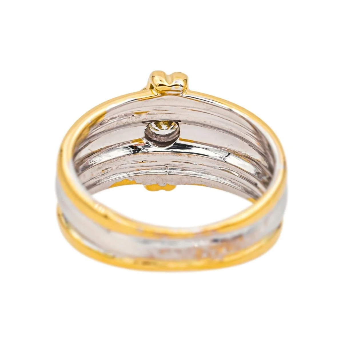 Bangle ring in yellow gold, white gold and diamond - Image 5