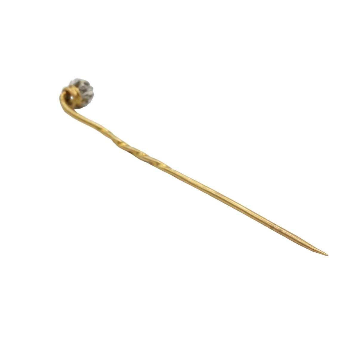 Yellow gold and diamond pin - Image 2