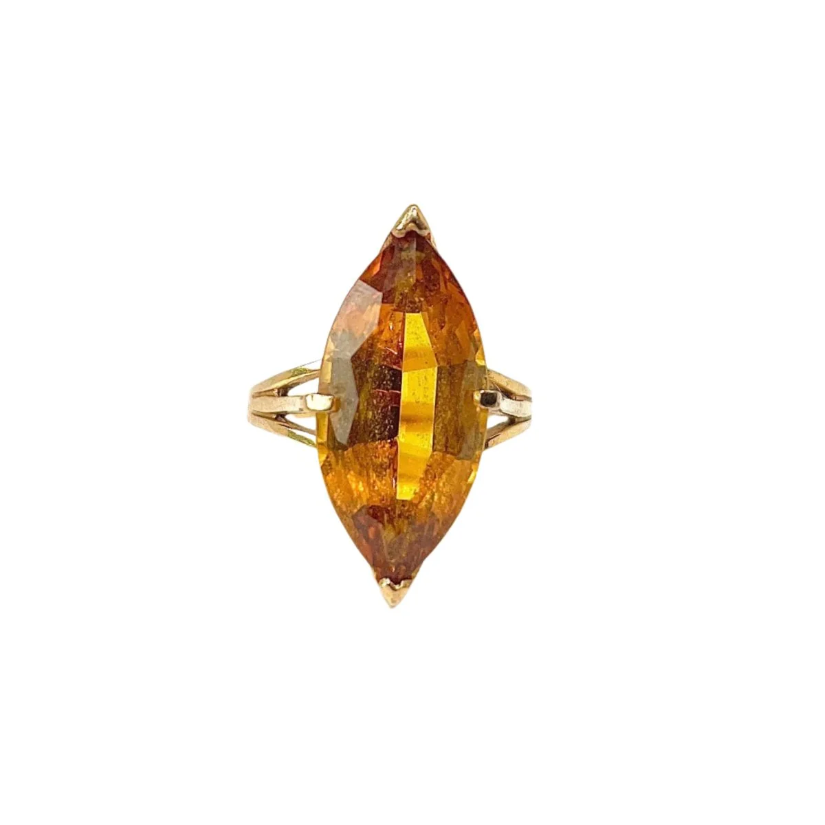 Ring Marquise en yellow gold and citrine