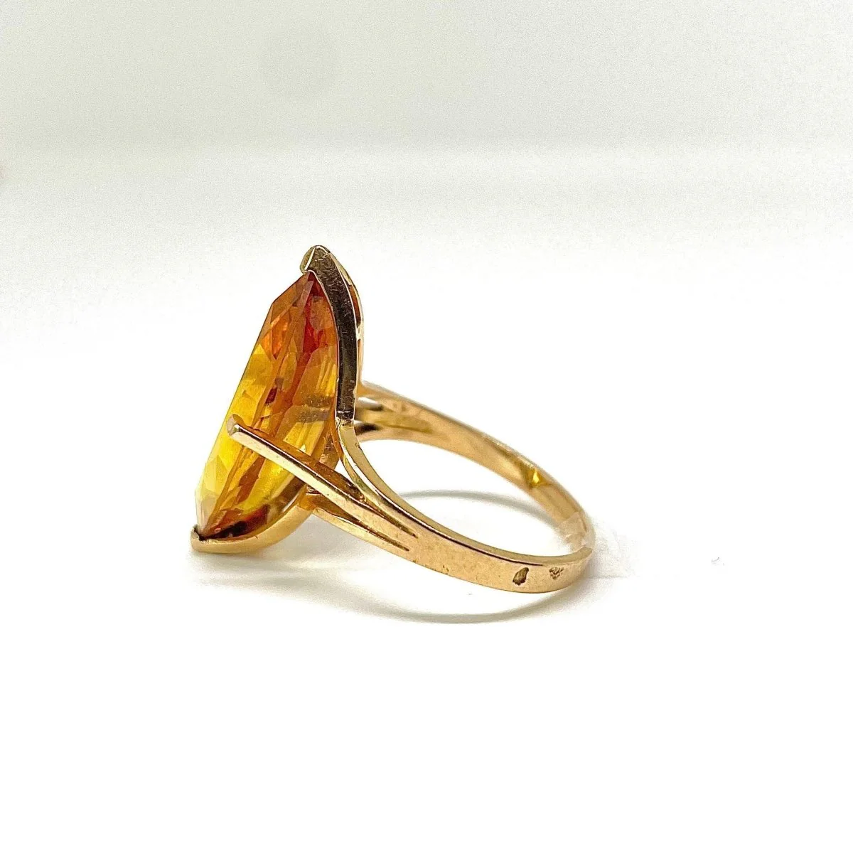 Ring Marquise en yellow gold and citrine - Image 3