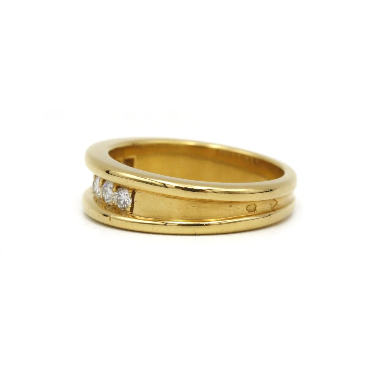 Half Wedding band - Gold & Diamonds - Image 3