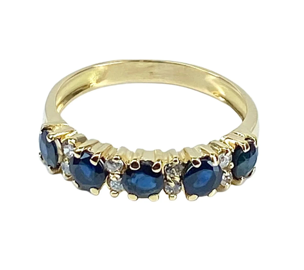 Ring Alliance in yellow gold, sapphires and diamonds - Image 2
