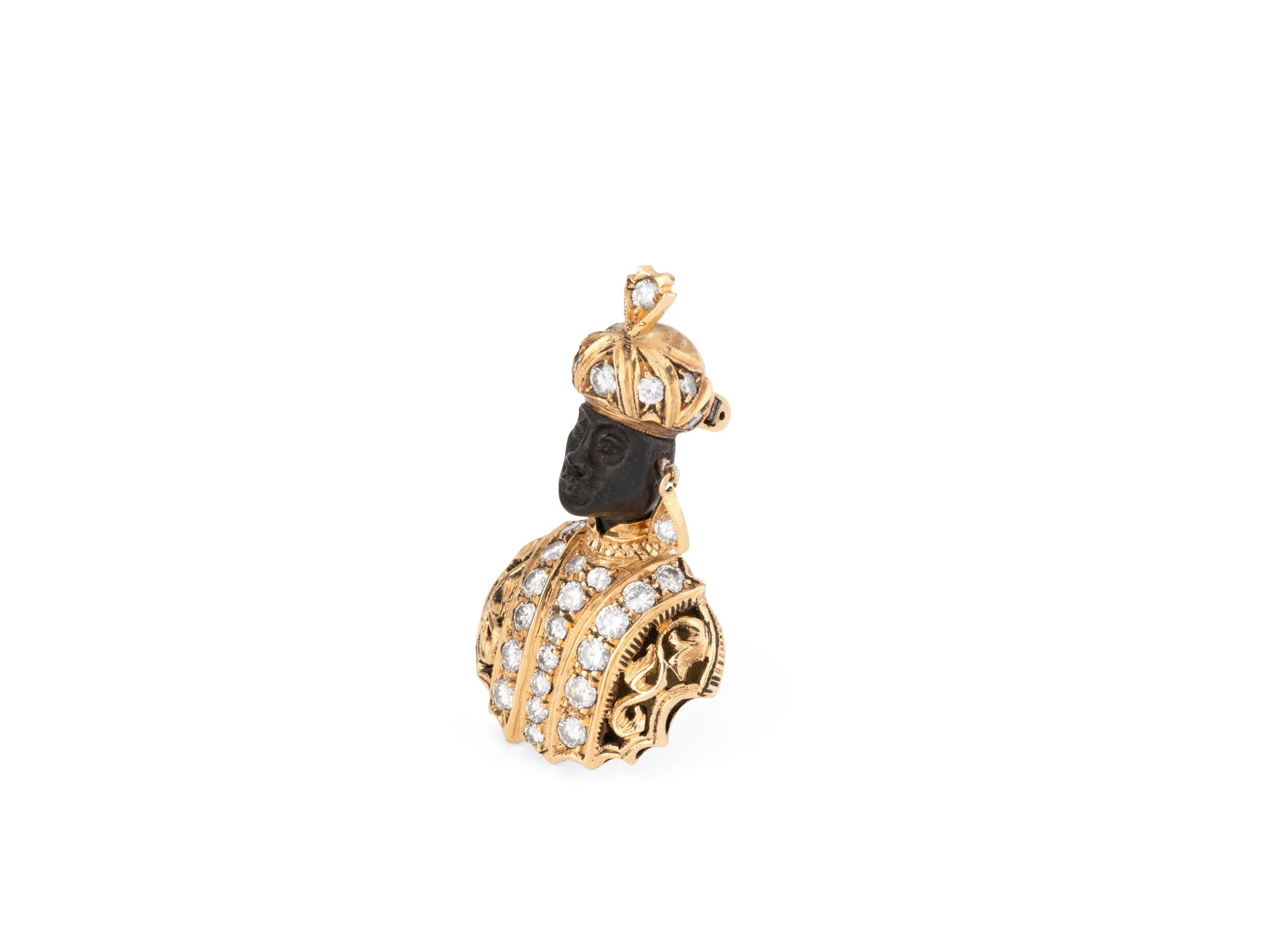 NARDI "Moor" brooch in yellow gold, ebony and diamonds - Image 2
