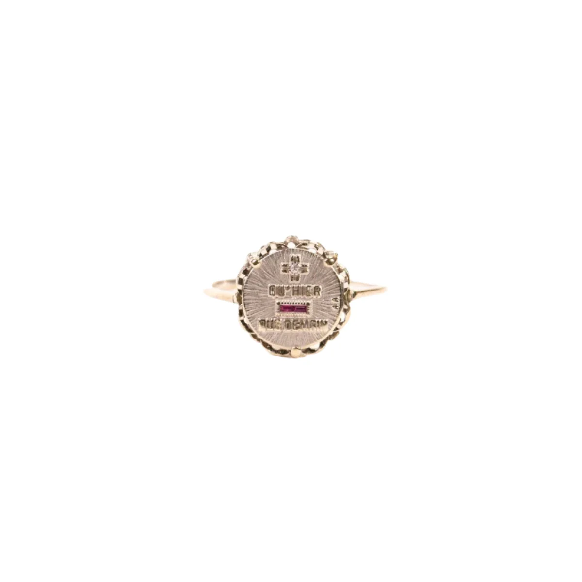 Ring AUGIS in white gold, ruby and diamond