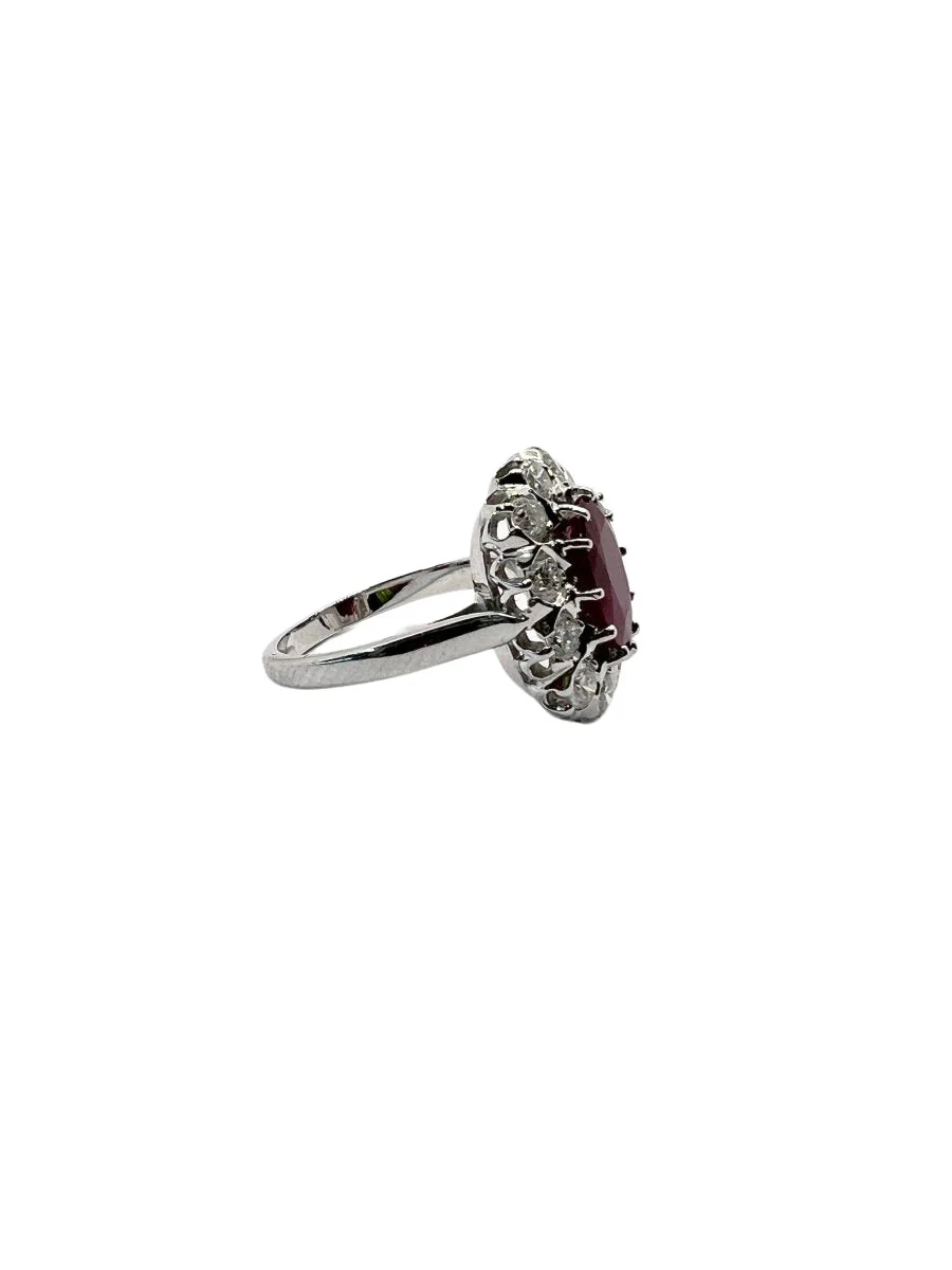 18k gold ring with natural diamonds and natural ruby. - Image 3