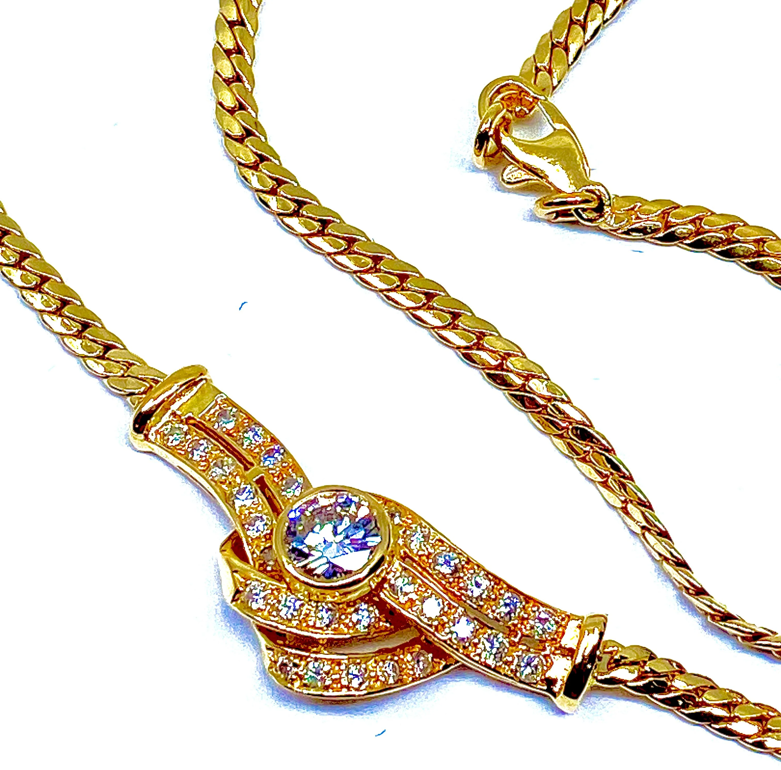 18-karat yellow gold necklace with diamond motif - Image 4
