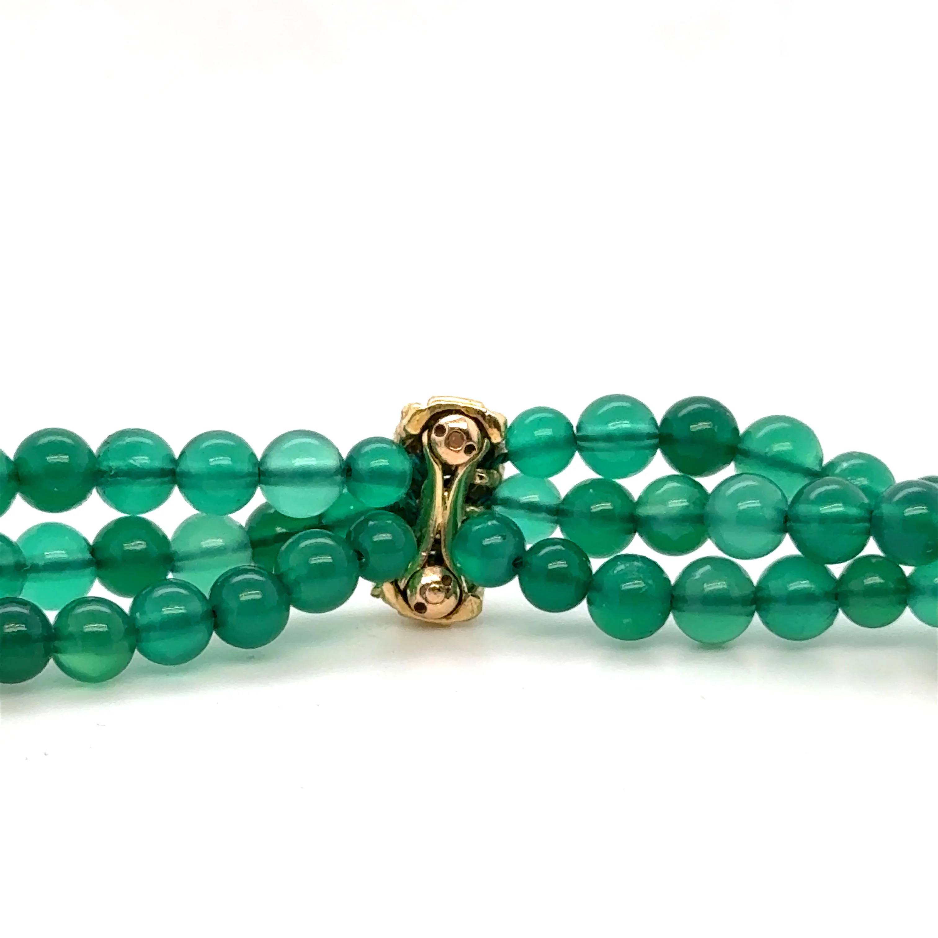 Van Cleef & Arpels - Chrysoprase and diamond yellow gold bracelet - Image 8