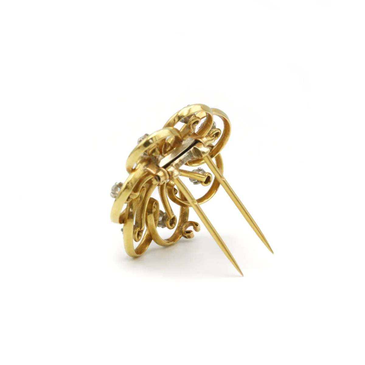 Yellow gold and diamond brooch - Image 2