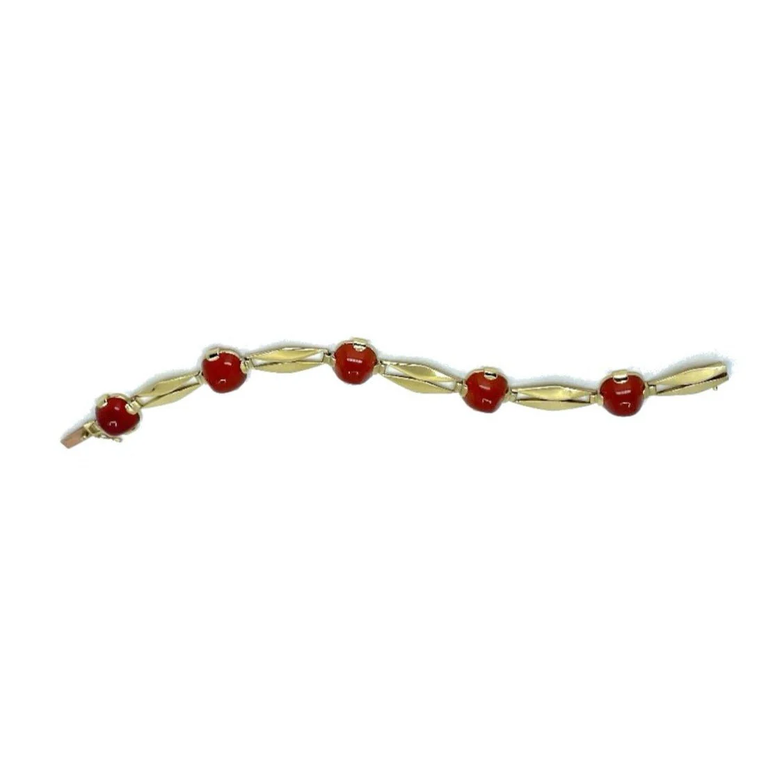 Yellow gold and carnelian bracelet