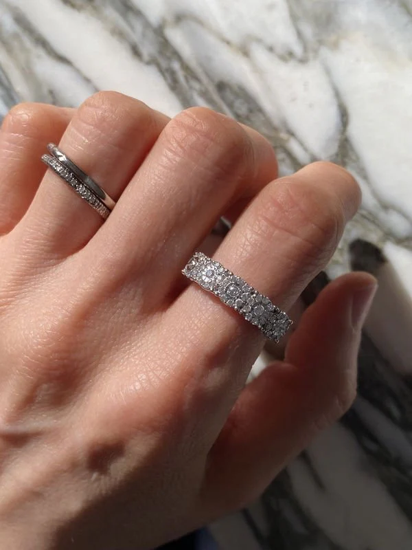 Ring at white gold and diamonds - Image 7