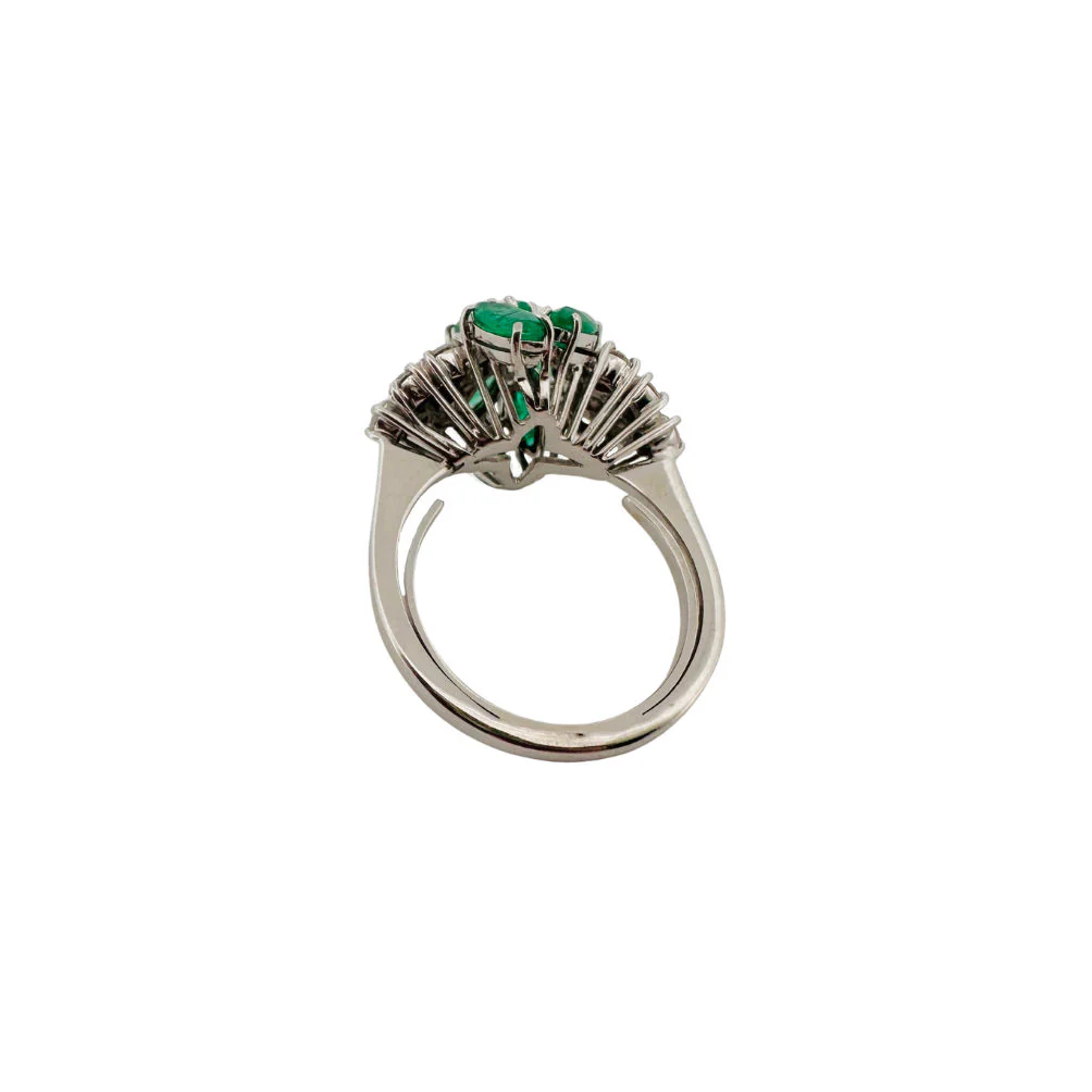 FOLIATURE RING GOLD, DIAMONDS & EMERALDS
