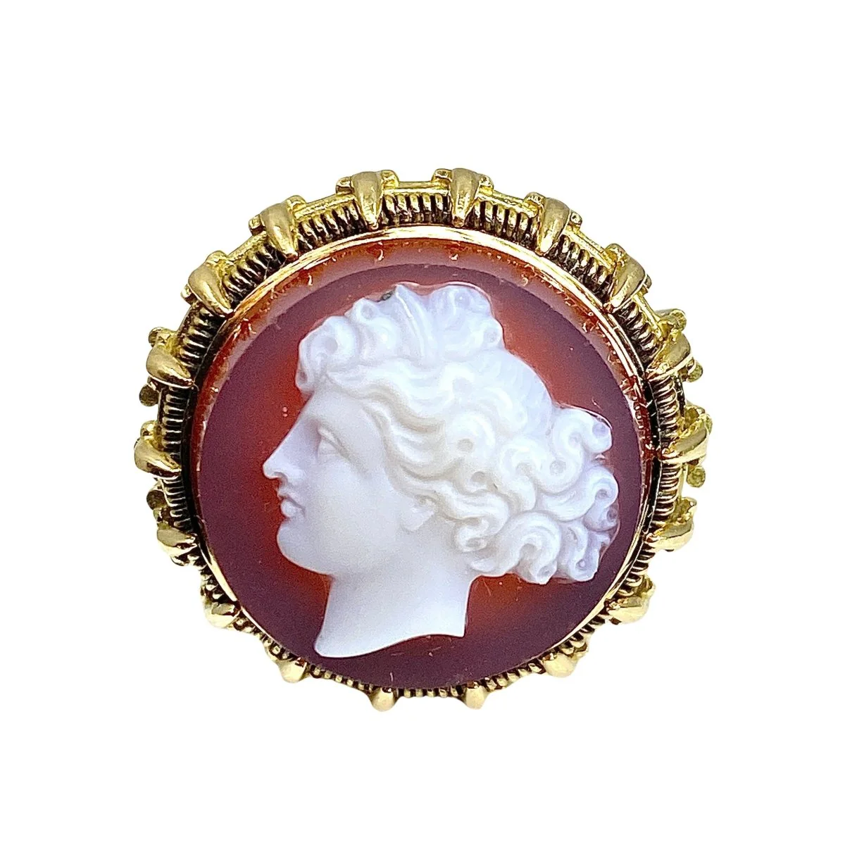Gold ring and cameo on agate, Napoleon III period