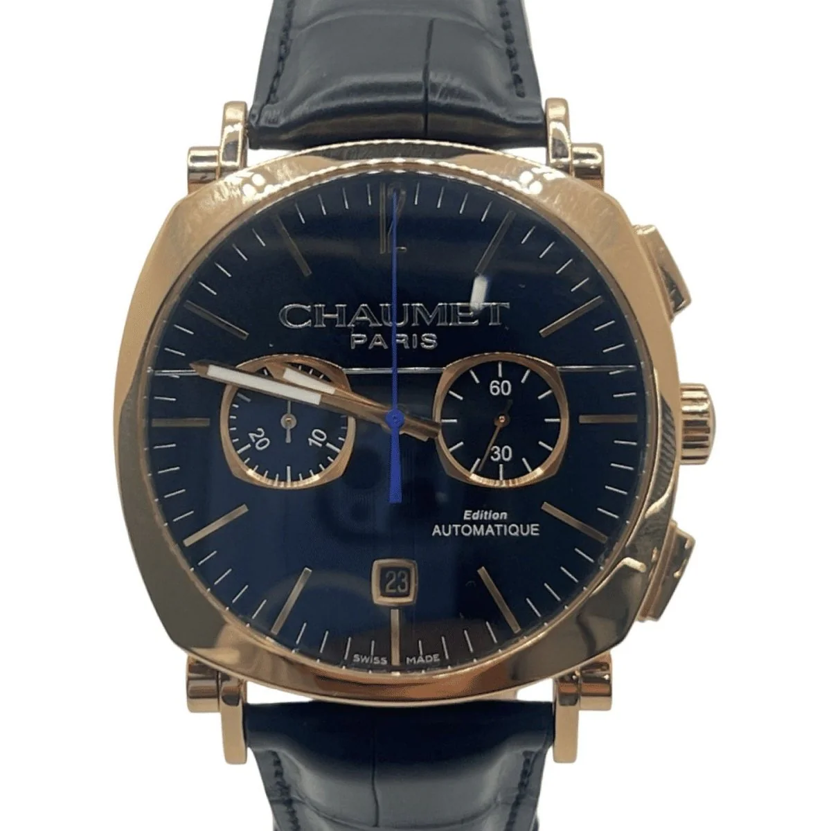 Watch CHAUMET "Dandy XL Chronograph" in rose gold and leather
