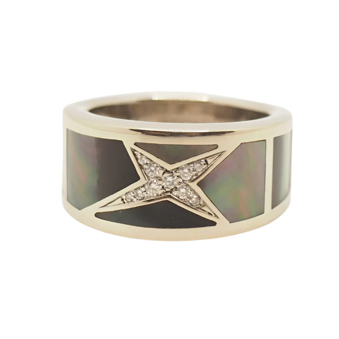 MAUBOUSSIN "Etoile beauté" ring in white gold, mother-of-pearl and diamonds