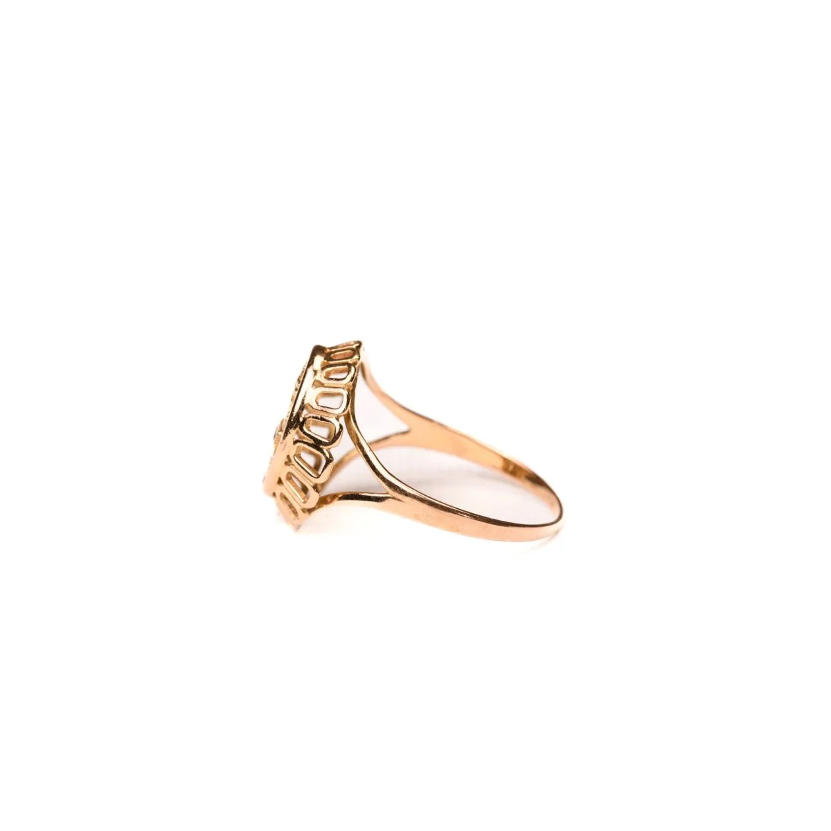 Ring Chevalière AUGIS in yellow gold, ruby and diamond - Image 3