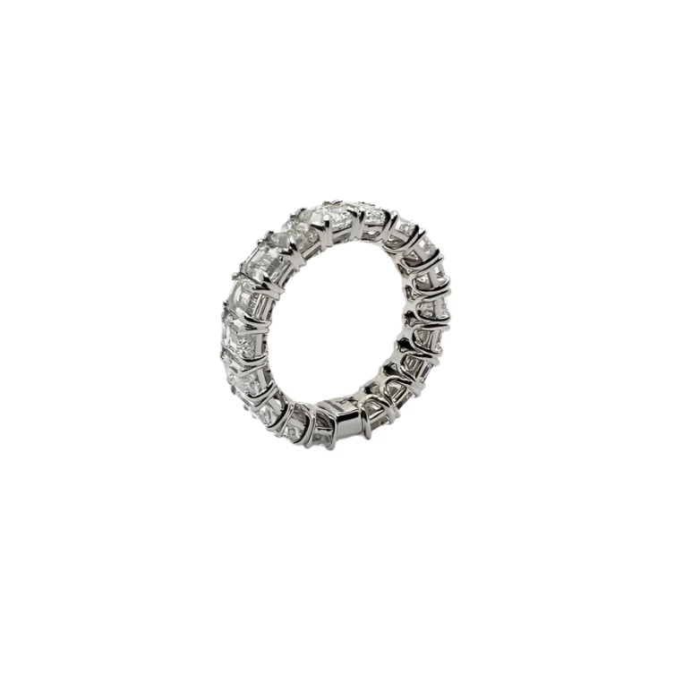 Ring in 18-carat gold with diamonds emerald-cut natural stones totalling 9.34 carats - Image 4