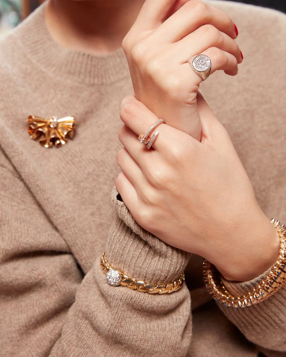 White gold signet ring paved with diamonds - Image 4