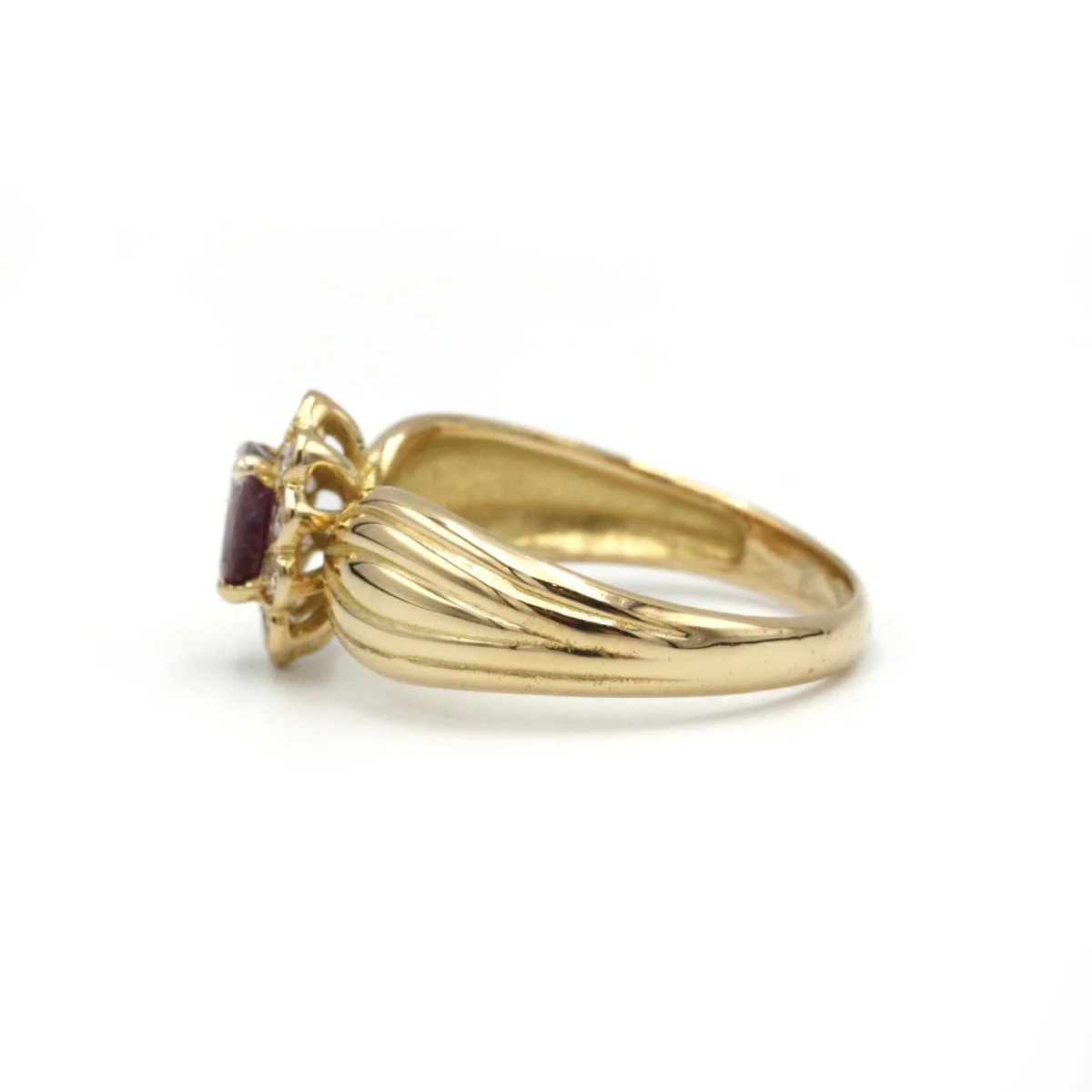 Ring Marguerite en yellow gold, ruby and diamonds - Image 2