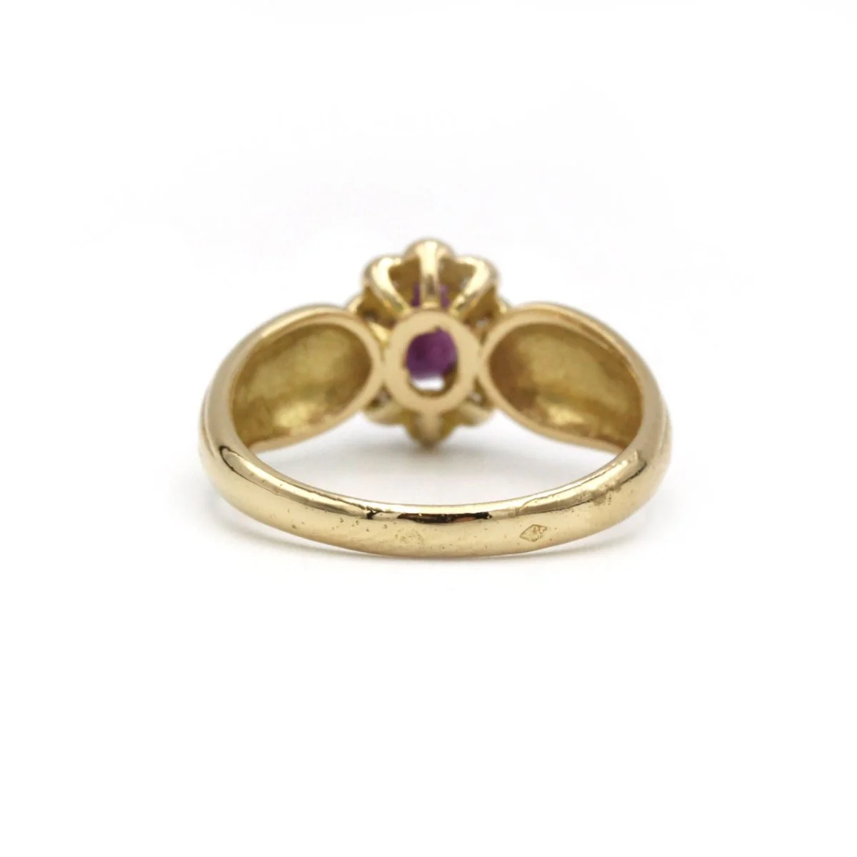 Ring Marguerite en yellow gold, ruby and diamonds - Image 3