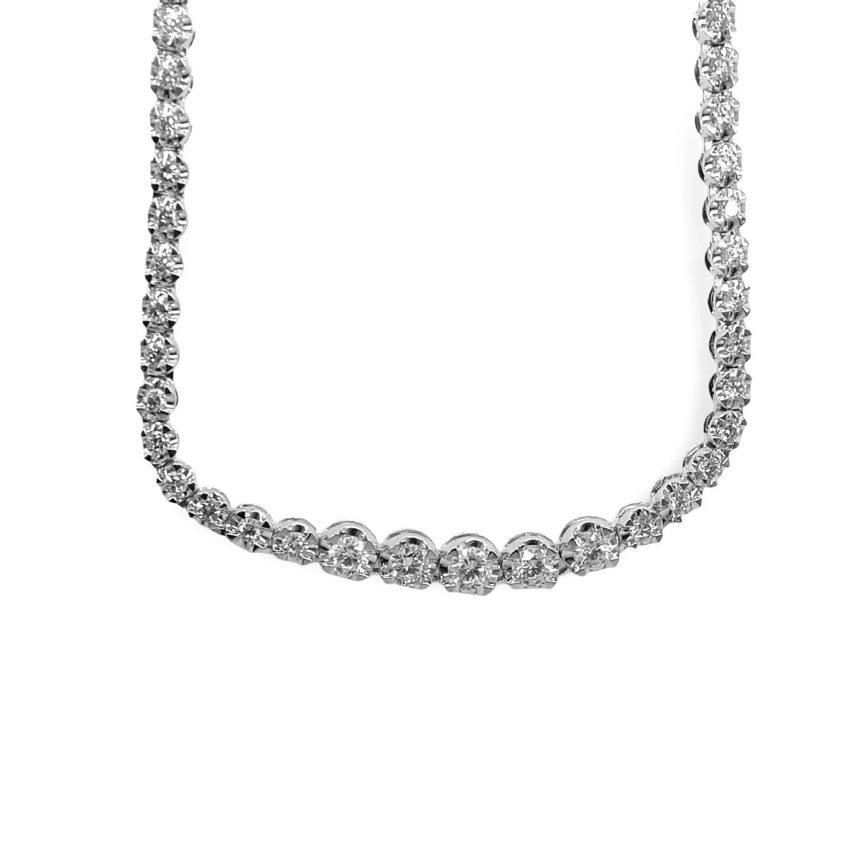 Rivière necklace in white gold and diamonds - Image 2