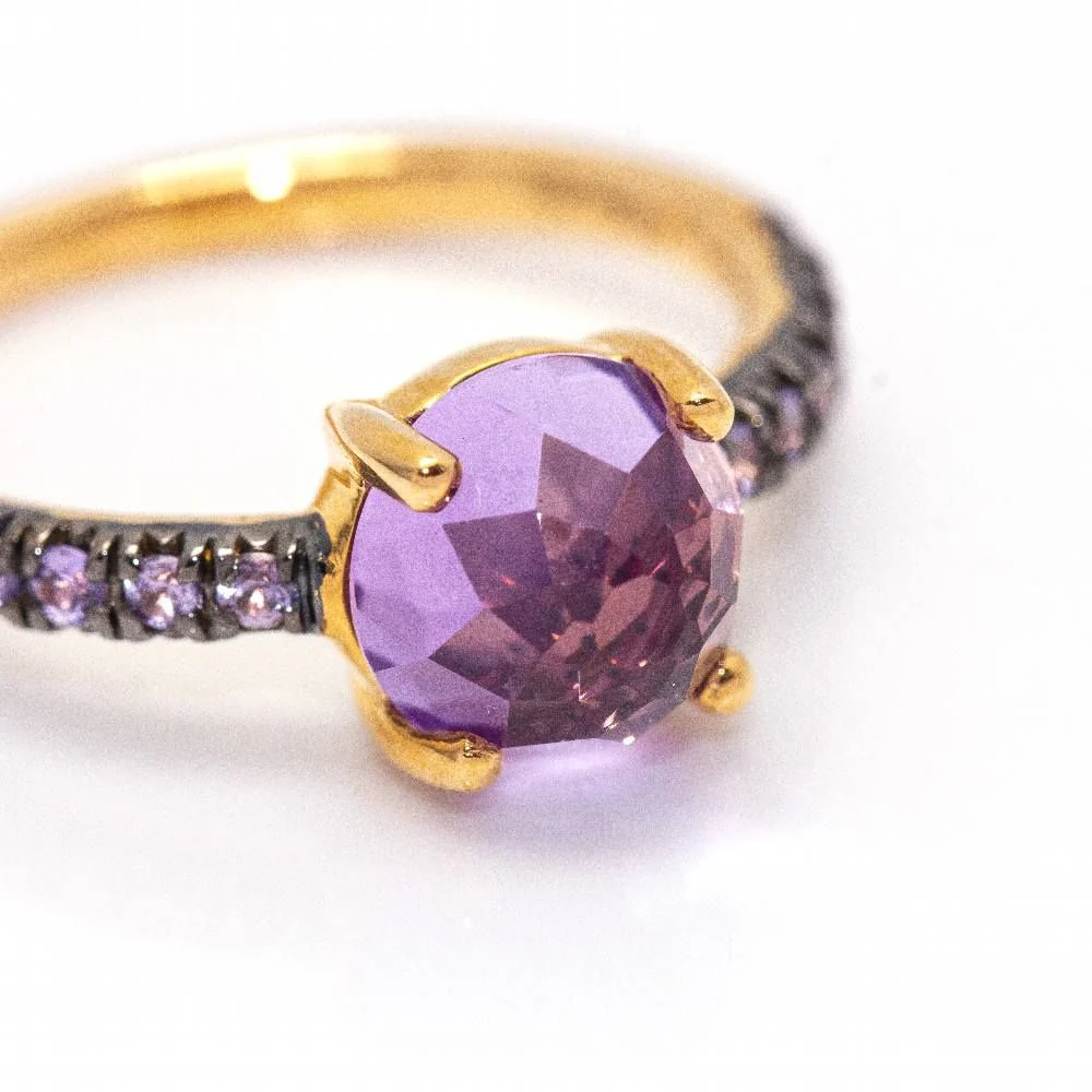 MIMI ring in gold, sapphires and amethyst - Image 5