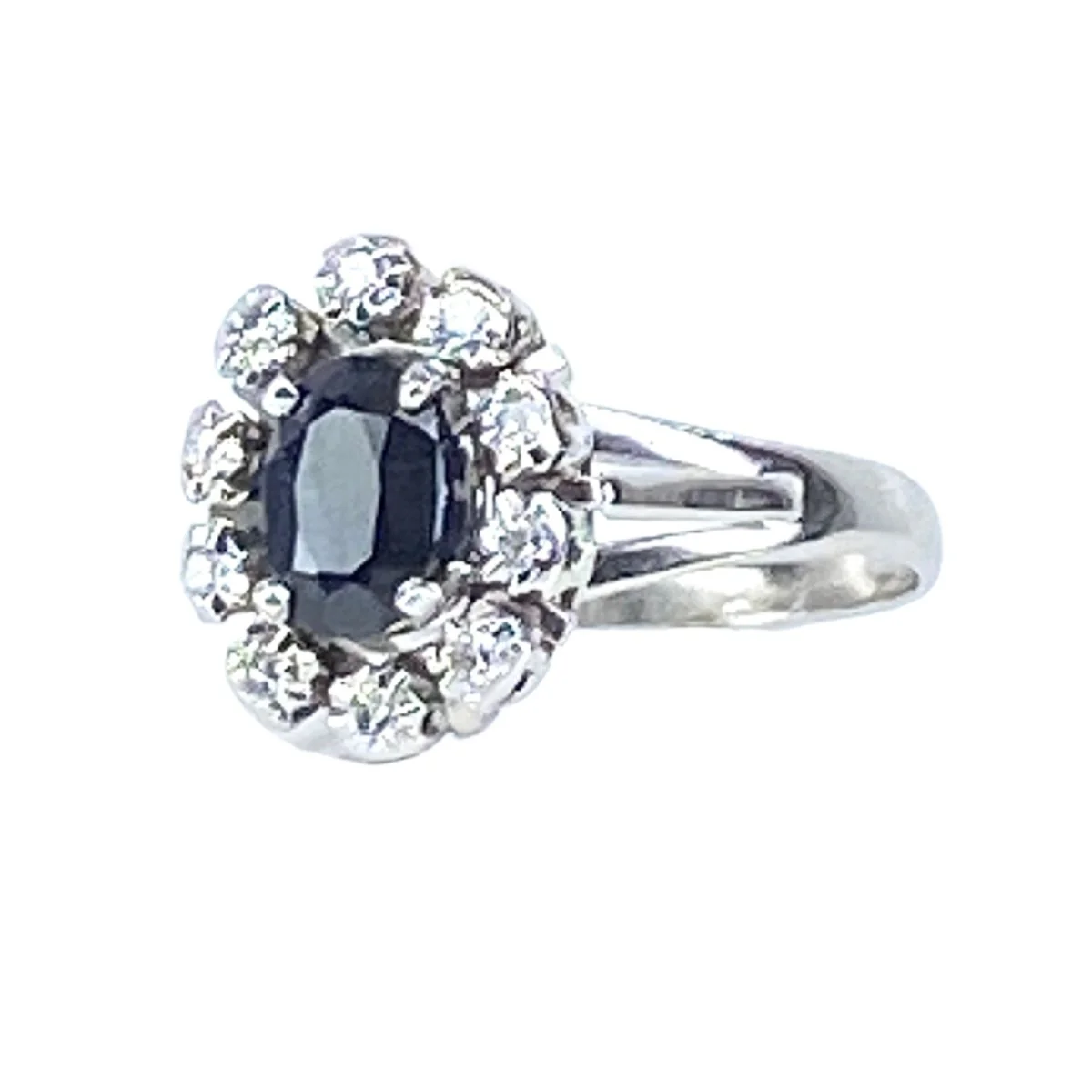 Ring at white gold 18 carats, sapphire and diamonds - Image 7