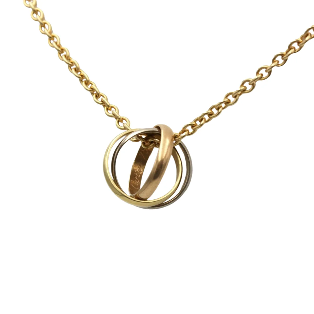 Necklace CARTIER "Trinity" pendant in yellow gold, white gold and rose gold - Image 4