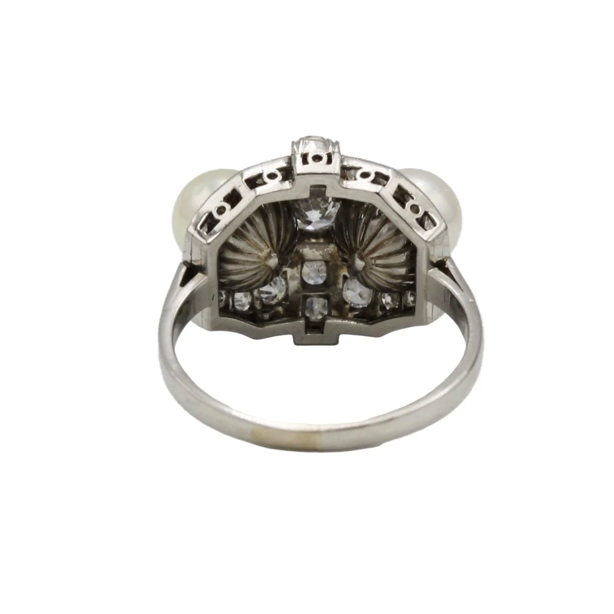Ring art deco paltinium, diamonds and pearls - Image 4