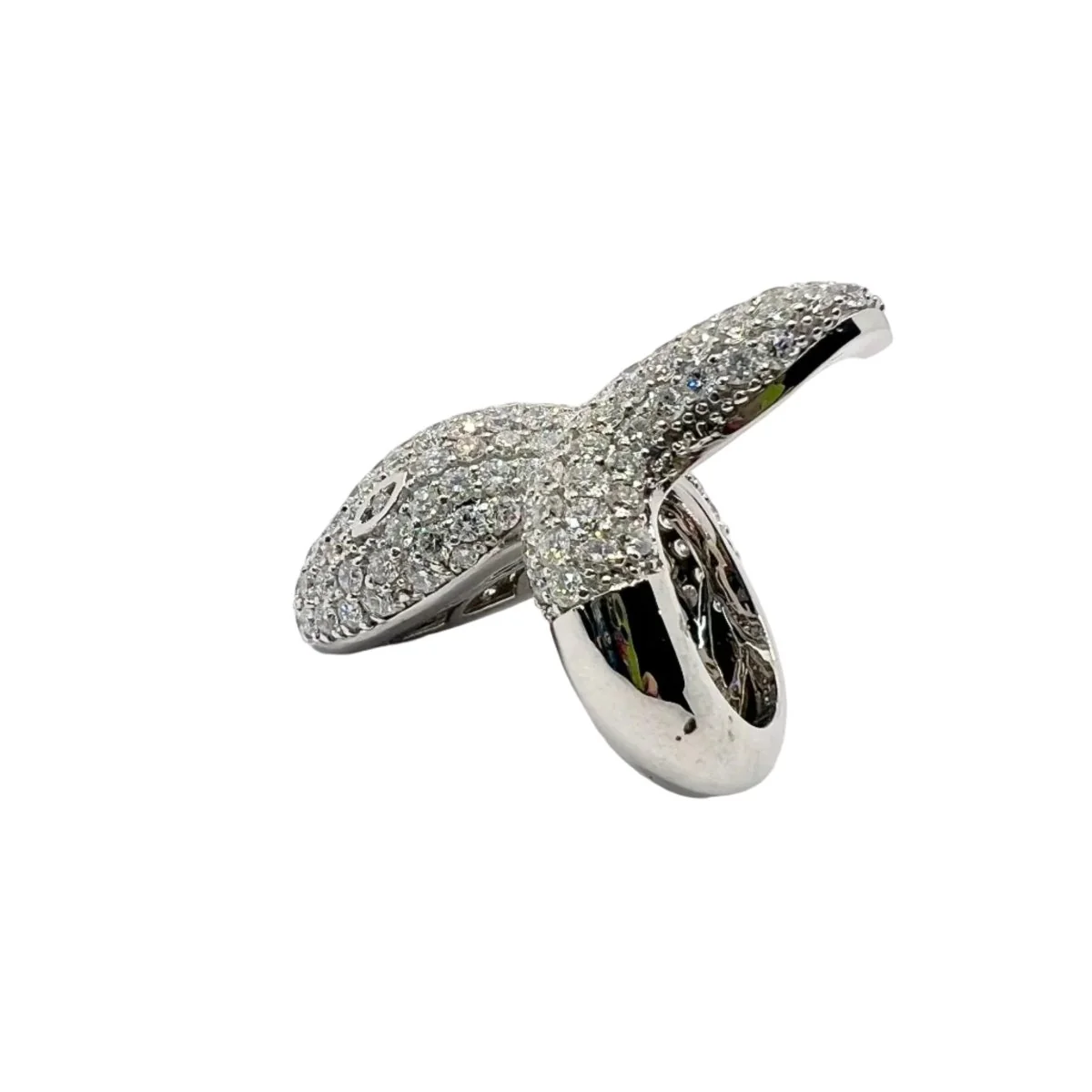 White gold and Diamond Pave Ring - Image 4