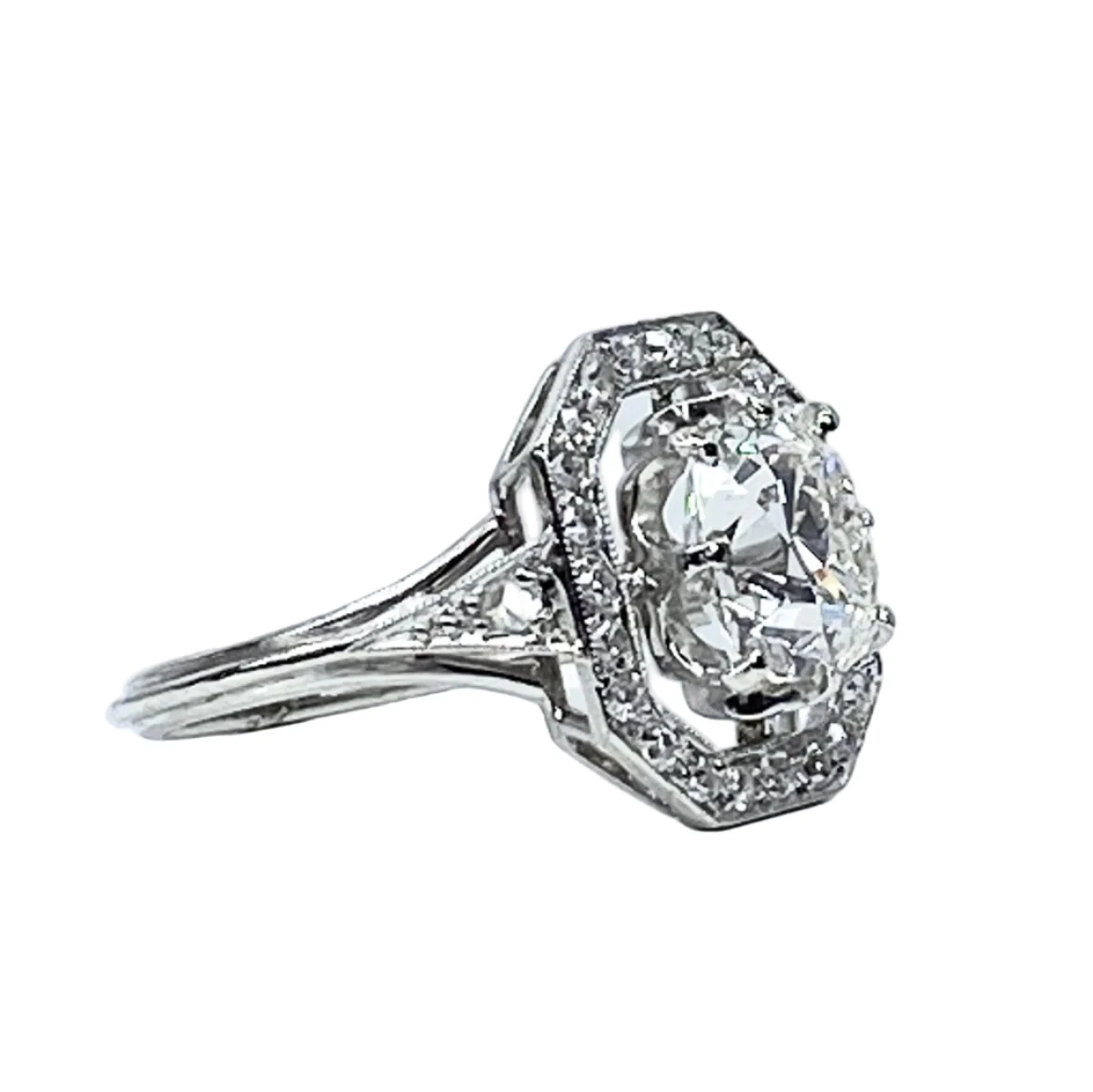 Ring Art Deco in paltinium and diamond - Image 7