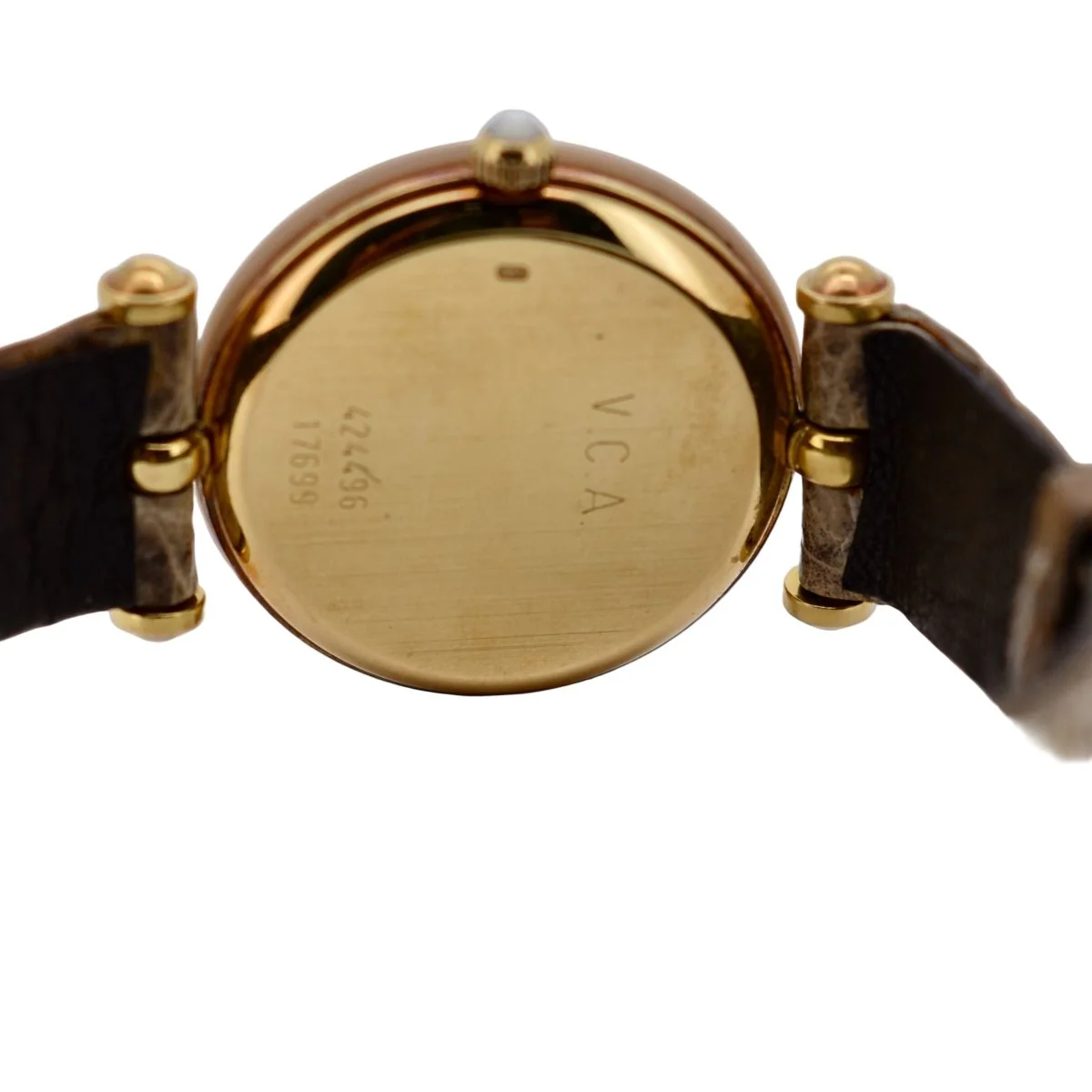 VAN CLEEF & ARPELS "Pierre Arpels" watch in yellow gold, leather and mother-of-pearl - Image 4