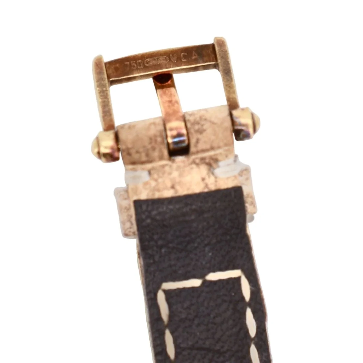 VAN CLEEF & ARPELS "Pierre Arpels" watch in yellow gold, leather and mother-of-pearl - Image 6
