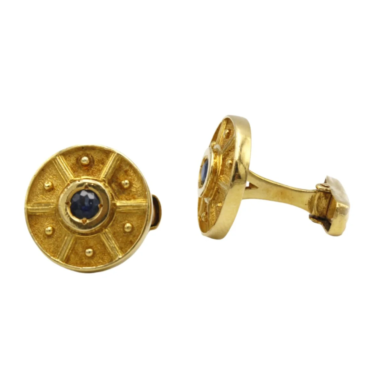Cufflinks LALAOUNIS in yellow gold and sapphires - Image 3