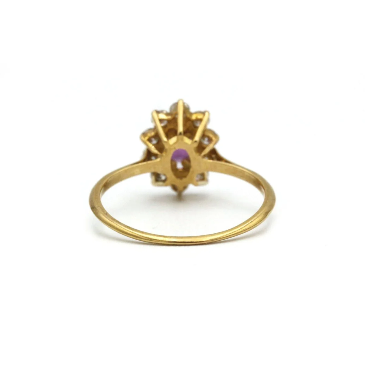 Ring at yellow gold, sapphire and diamonds - Image 3