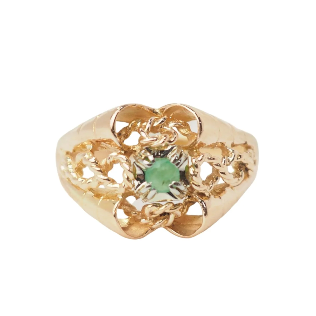 Ring Cocktail in rose gold and emerald