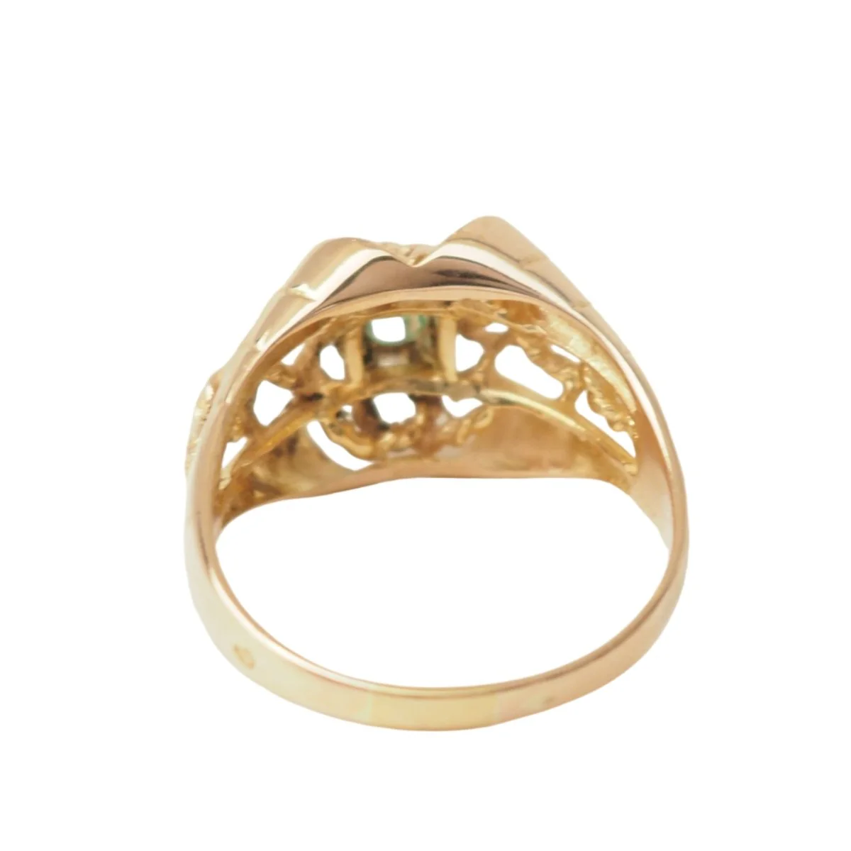 Ring Cocktail in rose gold and emerald - Image 4