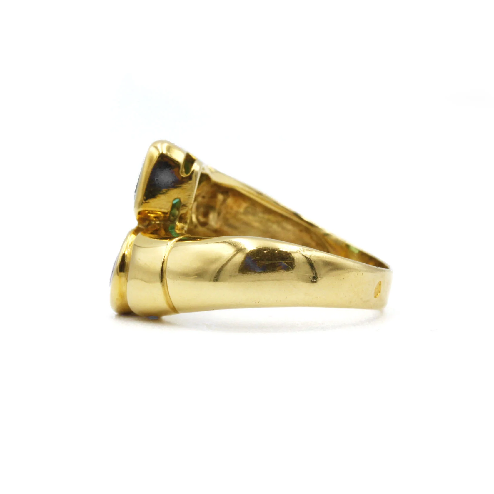 Ring - Gold, emerald & sapphire - Image 2